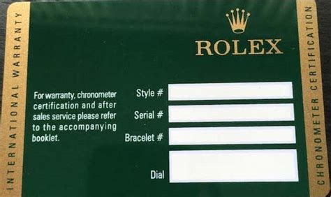 rolex warranty card for sale|Rolex new style warranty card.